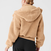 Veste Bomber en Sherpa avec Col Montant, Personnalisable par OEM, Veste en Polaire Chaude d'Hiver pour Hommes, Logo Brodé à la Mode