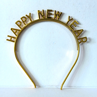 Serre-tête en plastique « Bonne Année » à lettres en blocs, directement de l'usine, accessoire de cheveux pour fête, accessoire photo pour le réveillon du Nouvel An