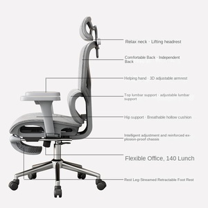 เก้าอี้สำนักงานที่ออกแบบตามหลักสรีรศาสตร์ นั่งสบาย ปรับเอนได้ พร้อมพนักพิงยกขึ้นลงได้ เหมาะสำหรับเล่นเกม อีสปอร์ต การเรียนรู้ และใช้งานคอมพิวเตอร์ที่บ้าน - Product Image 5