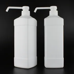 1000ml 1L medizinische flüssigkeit seife hand sanitizer dispenser verpackung lange düse sprayer pumpe behälter HDPE platz kunststoff flasche