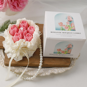 Caja de Regalo con Vela Aromática para el Día de la Madre, Recuerdo Romántico, Vela Perfumada Hecha a Mano con Forma de Rosa y Tulipán - Product Image 4