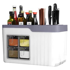 Inthetrend High Quality Rectangle <b>Plastic</b> PP Modern Kitchen Multifunctional Countertop Utensil Storage <b>Rack</b> Spice Organizer - Product Image 1