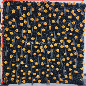 DKB - Muro de Flores Artificiales de Seda Negra y Amarilla de 8 pies x 8 pies con Tacto Real, con Cremallera para Colgar, Decoración de Boda, Forma Personalizada - Product Image 2