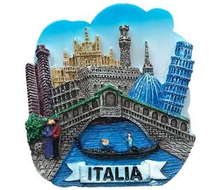 树脂威尼斯3D冰箱磁铁意大利旅游纪念品。家居厨房装饰磁性贴纸