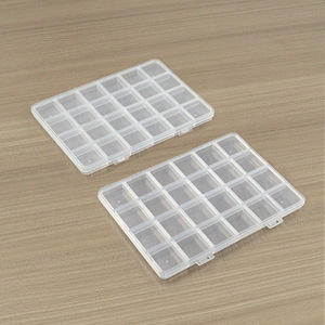 Transparent 24 Compartment Plastic Storage Box For Beads Hardware Nail Art Jewelry Organizers Desktop Organizer 18.9x12.9x1.2cm - Product Image 2