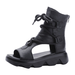 Sandali <span class=keywords><strong>Stivali</strong></span> <span class=keywords><strong>Donna</strong></span> Estivi 2026 <span class=keywords><strong>di</strong></span> Alta Qualità in Pelle Bovina con Suola Morbida, Scarpe Casual Vintage - Product Image 5