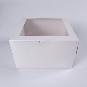 Sunshine Cake <b>Box</b> with Window 10 Inch Clear Plastic <b>White</b> Custom Paper Packaging Cake <b>Box</b> - Product Image 1