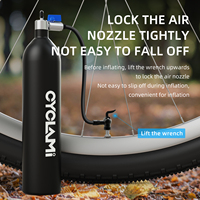 CYCLAMI Tire Booster MTB Road Bike Tubeless Tire Inflator Tyre Air Booster with Valve Gas Cylinder Bike Tubeless Inflation Tank