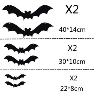 Decoración de Halloween: Guirnalda de murciélagos de fieltro, colgante para fondo, decoración colgante para fiestas y eventos. - Product Image 6