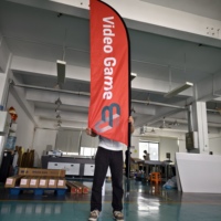 Drapeau de plage avec mât en fibre de verre, résistant à l'eau et aux UV, impression par sublimation HD personnalisée pour vitrine, exposition, promotion extérieure