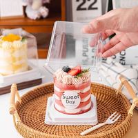 Choix de qualité Boîte à gâteau mousse carrée Conteneurs carrés fabriqués en PET de qualité alimentaire pour emballage de dessert de qualité supérieure avec un design moderne