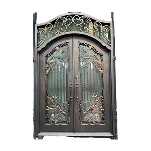 <span class=keywords><strong>Puerta</strong></span> <span class=keywords><strong>de</strong></span> Entrada Funcional, Exquisitamente Forjada y con Tallado Artístico, que Combina Protección Antirrobo con Decoración Estética - Product Image 1