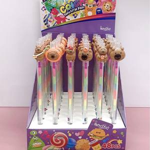 Stylo de surbrillance pour compte d'étudiant arc-en-ciel créatif 6 couleurs en un stylo <span class=keywords><strong>gel</strong></span> <span class=keywords><strong>gouache</strong></span> en plastique mignon encre orange rouge écriture 0.7mm - Product Image 4