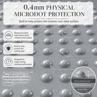 Poêle à frire en céramique G8 renforcée au titane de qualité supérieure, entièrement en acier inoxydable triple couche, antiadhésive, compatible induction, gaz et électrique