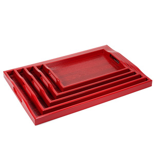 Double-sword round imitation wood Japanese <b>tray</b>, dessert plate, <b>tea</b> <b>tray</b>, sushi plate, sukiyaki, Japanese and Korean cuisine - Product Image 4