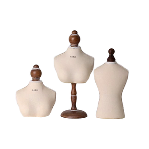 Vintage Jewelry <b>Display</b> Set, Wooden Torso <b>Model</b> <b>for</b> Necklaces Pendants Earrings, Desktop Holder <b>for</b> Showcase & Decoration - Product Image 1