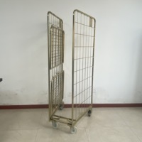 Chariot à main industriel de haute qualité à quatre roues en acier avec revêtement en poudre de zinc, capacité de 500 kg, OEM, métal