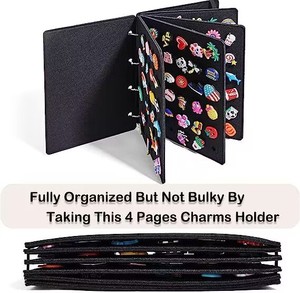 Flip-page breloques organisateur chaussures breloques présentoir feutre organisateur livre <span class=keywords><strong>chaussure</strong></span> boucle tableau d'affichage avec 4/6 Pages porte-breloques - Product Image 6
