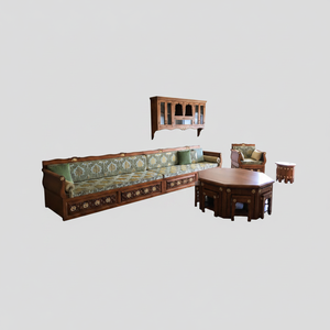 Design d'intérieur Majlis arabe, design classique moderne, ensemble élégant pour salon, sièges d'angle luxueux, design gain de place - Product Image 2