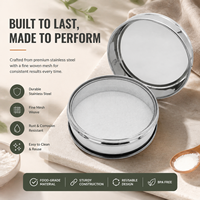 Tamis cylindrique multi-usage en acier inoxydable 304 à mailles fines, base évasée, pour farine, sucre, poudre, cuisine, pâtisserie, laboratoire, ingénierie