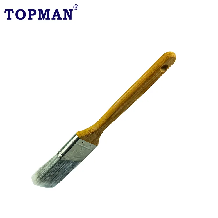 Topman — brosse à peinture d'angle écologique, 1 pièce de 2 pouces, professionnelle 100% haute qualité, manche conique solide en bambou