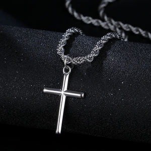 Collar Minimalista con Cruz de 25mm Dije de Crucifijo en Acero Inoxidable Cadena de Cuerda en Oro y Plata para Mujer y Hombre Regalo de Collar con Cruz de Jesús - Product Image 6