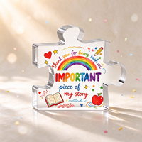 Plaque en acrylique personnalisée en forme de puzzle avec texte sur mesure – Cadeau de remerciement pour l'appréciation des enseignants – Décoration de table