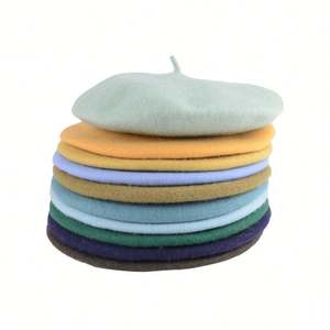 Boina de Lana con Logotipo Personalizado de Fábrica, Gorra Francesa Bordada de Color Sólido para Mujer - Product Image 5