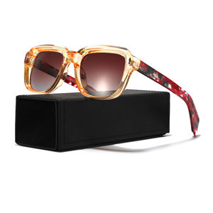 Moda Retro cuadrado moda gafas de sol al por mayor Unisex logotipo personalizado gafas de sol marco grande gafas de sol polarizadas de acetato - Product Image 3