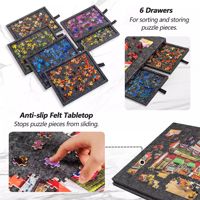 Table de puzzle en feutre 500 pièces, design pliable et détachable, support réglable, tiroirs de rangement, OEM/ODM 60x40x4.2cm