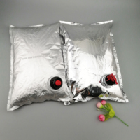 Sac à bavoirs en boîte pour vin, emballage en plastique en aluminium aseptique personnalisé, distributeur de vin, valve à bavoirs, sac de boisson liquide pour boire