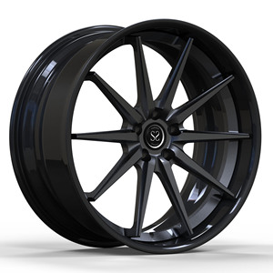 Pour <span class=keywords><strong>Audi</strong></span> <span class=keywords><strong>Sq5</strong></span> 22X10.5 et 22X12 5X112 motif de boulon noir brillant + pistolet disque métallique 2 pièces jantes en alliage d'aluminium forgé - Product Image 1