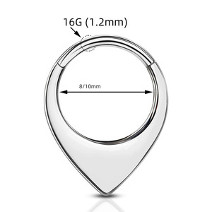 Anelli Septum a Forma di Cuore in Titanio Solido F136 G23, 16G 8/10MM, Gioielli per Piercing, Delicati Orecchini <span class=keywords><strong>Helix</strong></span> e Daith per Donne - Product Image 5