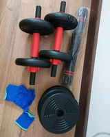 Ensemble d'haltères de sport réglables en caoutchouc, ensembles d'haltères en ciment enduit de plastique de haute qualité