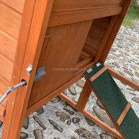 SDC037 Poulailler Moderne en Bois Écologique avec Enclos de Course et Boîte à Œufs pour Jardin et Extérieur Toutes Saisons
