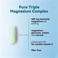 Complexe Triple de Magnésium 400mg – Capsules de Magnésium Élémentaire pour le Bien-être Minéral Quotidien
