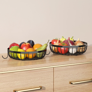 Support de <span class=keywords><strong>cuisine</strong></span> à assemblage sans outil en acier, organisateur de corbeille à fruits à 2 niveaux avec revêtement antirouille - Product Image 4