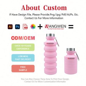 Bouteille d'eau pliable en silicone réutilisable, portable, pour le sport, la randonnée, pliable en accordéon, arc-en-ciel, personnalisée - Product Image 2