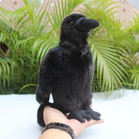 7594 réaliste en peluche moelleux petit oiseau noir peluche Animal en peluche corbeau jouets Halloween cadeaux pour enfants filles garçons peluche corbeau