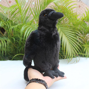 7594 realistico peluche soffice piccolo uccello nero Plushie peluche animali di pezza giocattoli di Halloween regali per bambini ragazze ragazzi Plushie <span class=keywords><strong>corvo</strong></span> - Product Image 3