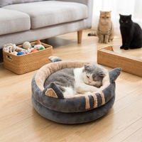 Coussin de repos pour animaux de compagnie en forme de patte de chat, double couche, doux et chaud, pour chats et chiens, lit de repos intérieur mignon en forme de patte pour petits animaux