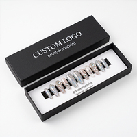 Boîtes d'emballage pour faux ongles, design personnalisé de luxe, noires, vides, en stock, pour ongles à presser