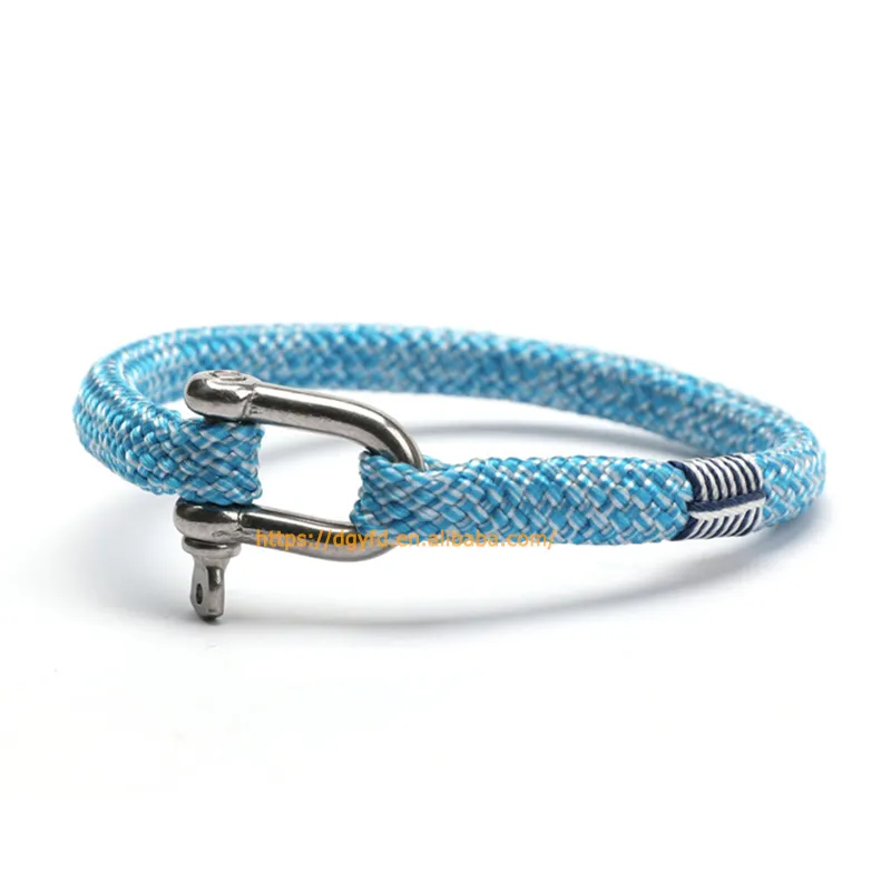 Bracelet personnalisé pour hommes et femmes, corde à coudre, en acier inoxydable, en Nylon