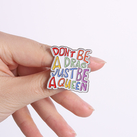Épinglette en émail de haute qualité, badge métallique arc-en-ciel, épinglette de revers personnalisée avec citation amusante, vente en gros, bijoux de mode et décorations