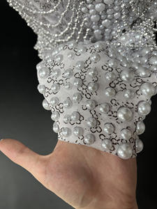 Novance Y4977 abiti all'ingrosso abiti formali abiti da sera <span class=keywords><strong>lunghi</strong></span> perle bianche abito <span class=keywords><strong>per</strong></span> festa di nozze Costume <span class=keywords><strong>per</strong></span> cantante - Product Image 5