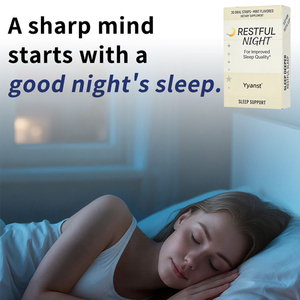 รับผลิตแบบ OEM/ODM อาหารเสริมสมุนไพรช่วยให้นอนหลับสบาย คุณภาพการนอนหลับดีขึ้น ละลายเร็ว แผ่นอมช่วยการนอนหลับ ตัวอย่างฟรี - Product Image 4