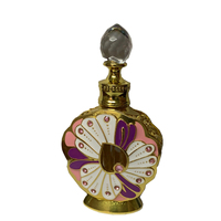 Bouteille vide en verre pour huiles essentielles, motif Fleur du Désert, style Moyen-Orient Dubaï, avec peinture diamantée, modèle POP005, produit transfrontalier très vendu