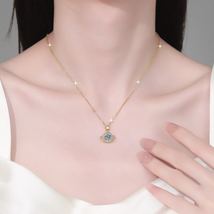 Fornitura Diretta Transfrontaliera, Ciondolo di Lusso in <span class=keywords><strong>Oro</strong></span> 18K con Moissanite da 1 Carato, Pianeta dei <span class=keywords><strong>Sogni</strong></span>, per Fidanzamento e Matrimonio, in Argento Sterling S925 - Product Image 5