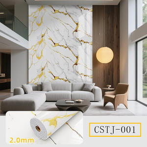 PVC auto-adhésif étanche à l'humidité Stickers muraux marbre bronzant Faux carrelage papier peint salon Design moderne fond <span class=keywords><strong>TV</strong></span> - Product Image 6