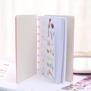 Notebook Desain Baru 2021, Buku Catatan Bisnis Notebook Notebook A5 Daun Longgar Perencana Cakram dengan Penutup Merah Muda